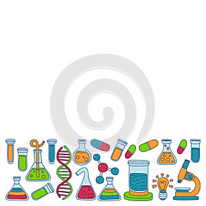 Chemistry Pharmacology Natural sciences Vector doodle set