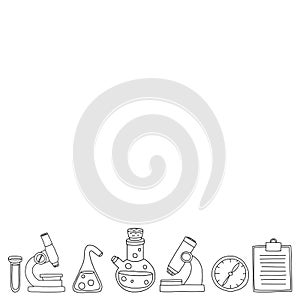 Chemistry Pharmacology Natural sciences Vector doodle set