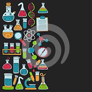 Chemistry Pharmacology Natural sciences Vector doodle set