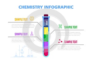 Chemistry research science infographic banner template. Stock vector