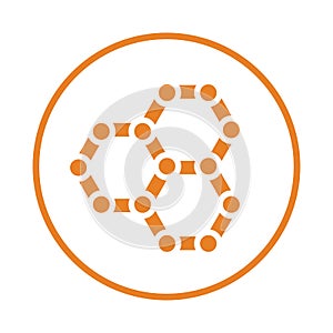 Chemistry, science experiment icon.Orange color vector