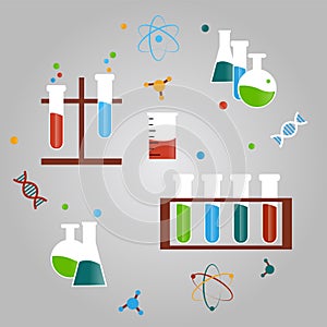Chemistry science icon illustration design