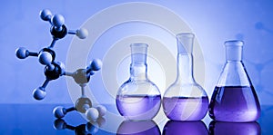 Chemistry science, Laboratory glassware background