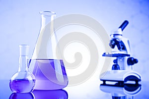 Chemistry science, Laboratory glassware background