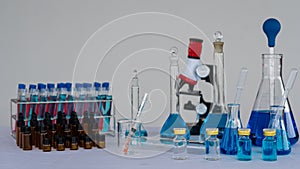 Chemistry Test Tube Pipe on Gradient Background for Liquid Experiment Science Medical Research Chemistry Laboratory Tool