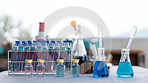 Chemistry Test Tube Pipe on Gradient Background for Liquid Experiment Science Medical Research Chemistry Laboratory Tool