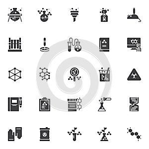 Chemistry vector icons set