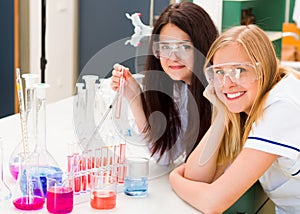 Chemists with experiments