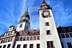 Chemnitz City hall and blue sky photo