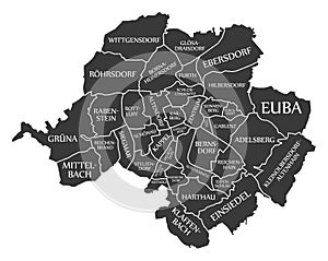 Chemnitz city map Germany DE labelled black illustration