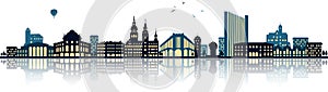 Chemnitz germany skyline isolated vector