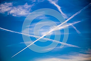 Chemtrails on Blue Sky