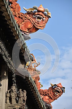 Chen Clan Academy. Relief, outdoors.