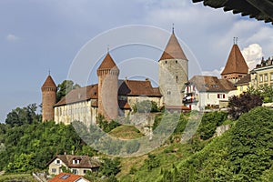 Chenaux Castle at Estavayer-le-Lac, Fribourg, Switzerland