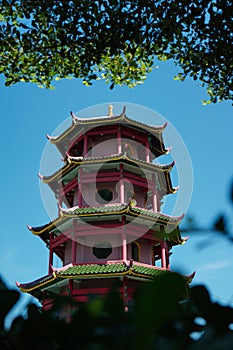 The Cheng Ho Jember Mosque building with a typical Chinese architectural concept