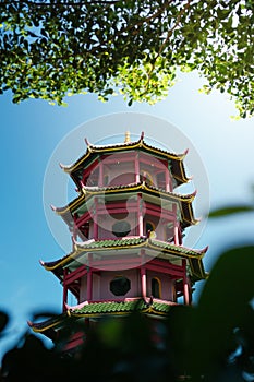 The Cheng Ho Jember Mosque building with a typical Chinese architectural concept