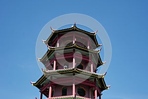 The Cheng Ho Jember Mosque building with a typical Chinese architectural concept