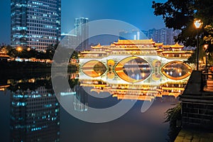 Chengdu anshun bridge at night