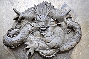 Chengdu, China: Bas Relief Dragon