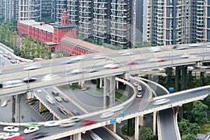 Chengdu - flyover aerial view in daylight