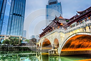 Chengdu`s Anshun Bridge Just Turned on its Lights