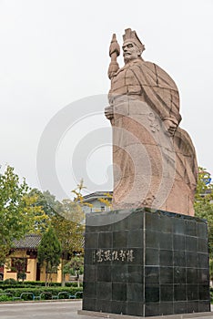 Statue of Zhang Qian, Chenggu, Hanzhong, Shanxi, China. Zhang Qian(?-114 BCE) was a famous Explorer and diplomat.