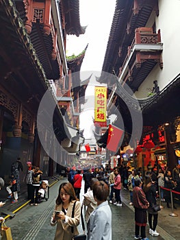 The Chenghuangmiao Temple Located next to the Yu Garden, Shanghai China