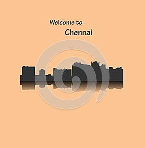 Chennai, India city silhouette