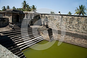 A pool inside Chennakeshava Temple complex, Belur, Karnataka, India photo