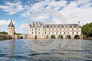 Chenonceau castle, built over the Cher river , Loire Valley,France.