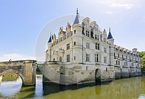 Chenonceau castle Chateau de Chenonceau on Cher river in Loire valley, France