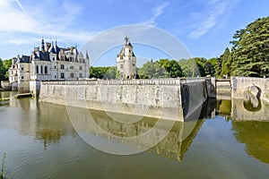 Chenonceau castle Chateau de Chenonceau on Cher river, Loire valley, France