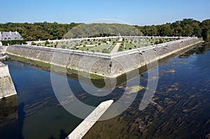 Chenonceau Castle Garden on the Cher River