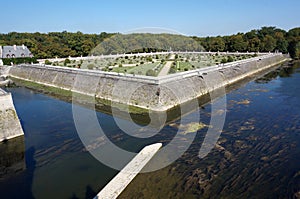 Chenonceau Castle Garden on the Cher River photo