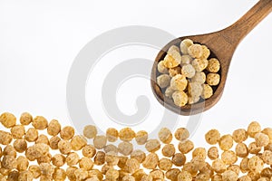 Chenopodium quinoa - Organic quinoa pop seeds. White background
