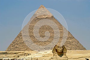 Cheope pyramid and Sphynx photo