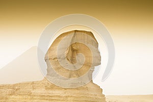 Cheops pyramid and sphinx in Egypt