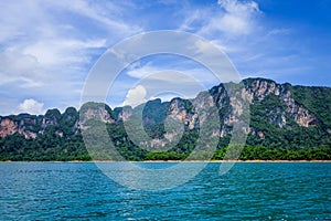 Cheow Lan Lake cliffs, Khao Sok National Park, Thailand