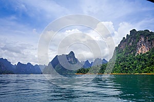 Cheow Lan Lake cliffs, Khao Sok National Park, Thailand