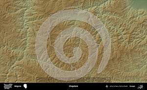 Chepelare outlined, Bulgaria. Physical