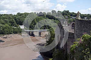 Chepstow Bridge and the River Wye from the Castle photo