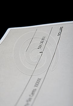 Cheque in american dollars