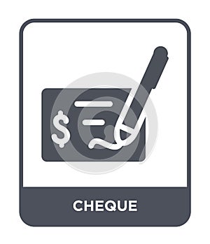 cheque icon in trendy design style. cheque icon isolated on white background. cheque vector icon simple and modern flat symbol for