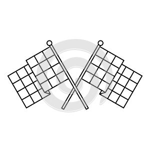 Chequered flags icon, outline style