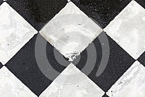 Chequered pattern painted on asphalt