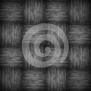 Chequered pattern wooden black background