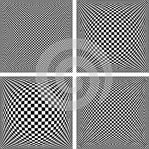 Chequered patterns set. Textured backgrounds.