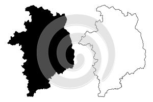 Cher Department France, French Republic, Centre-Val de Loire region map vector illustration, scribble sketch Cher map