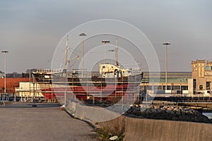 Cherbourg shipyard in France