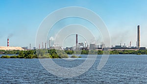 Cherepovets Metallurgical Plant, view from the Sheksna River